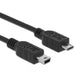 Delock USB-Kabel USB 2.0 USB-Micro-B Stecker, USB-Mini-B Stecker 1.00m Schwarz vergoldete Steckkonta
