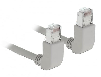 DeLOCK RJ45 Cat.6A S/FTP ob/ob gew. 0,5m | Oben/Oben gewinkelt
