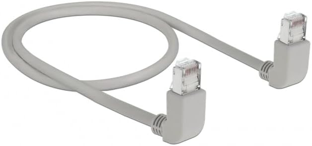 DeLOCK RJ45 Cat.6A S/FTP ob/ob gew. 0,5m | Oben/Oben gewinkelt