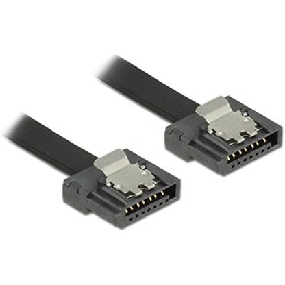 Delock Kabel SATA Flexi 6 Gb/s 10cm schwarz Metall