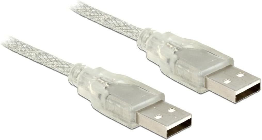 DeLock Cable USB 2.0 Type A to USB 2.0 Type A Male 2 m Transparent