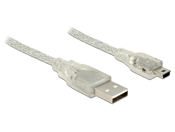Delock Kabel USB 2.0 Typ-A Stecker > USB 2.0 Mini-B Stecker 1 m transparent