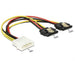 Delock Kabel Power Molex 4 Pin Stecker > 2 x SATA 15 Pin Buchse Metall 20 cm, schwarz 1 20cm