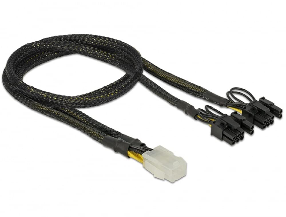 Delock 85455 Power Cable 6-Pin PCIe Power (W) to 8-Pin PCIe Power (6+2) (M) 30 cm