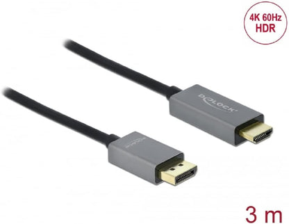 DeLOCK Active DisplayPort 1.4 to HDMI Cable 4K 60 Hz (HDR) 3 m