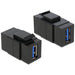 DeLOCK 86369 - cable interface/gender adapters (USB 3.0 A, USB 3.0 A, Female/Female, Black, Polybag) Single