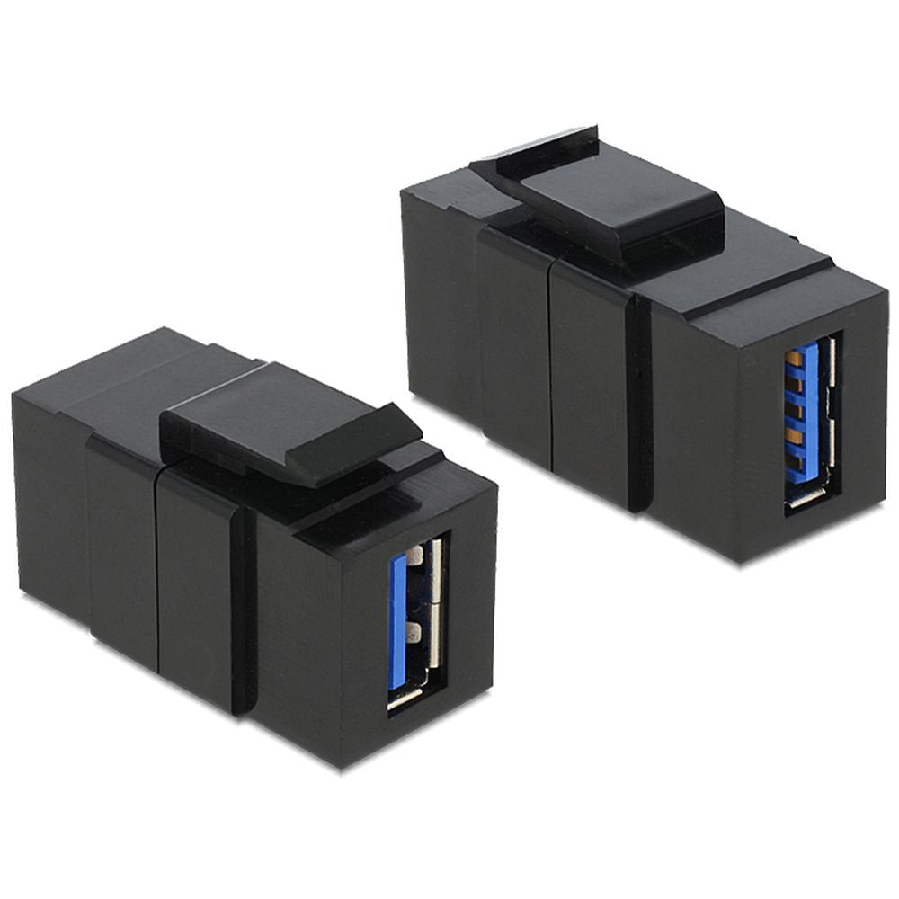 DeLOCK 86369 - cable interface/gender adapters (USB 3.0 A, USB 3.0 A, Female/Female, Black, Polybag) Single