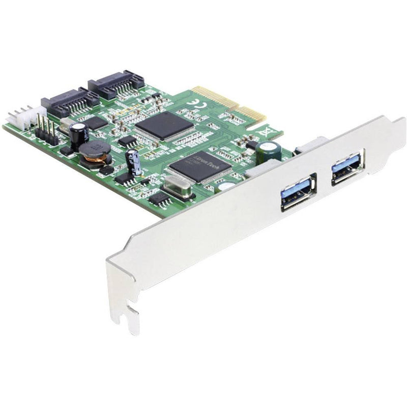 Delock PCIe Express Card SATA 6Gb/s 2x intern SATA and 2x external USB 3.0, x4