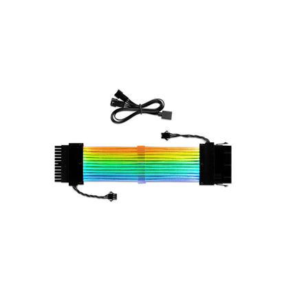 Sharkoon Power Cable, Shark Xtend 24 RGB Extension Cable - Black, 24-pin, 24.5 cm, Addressable RGB LEDs