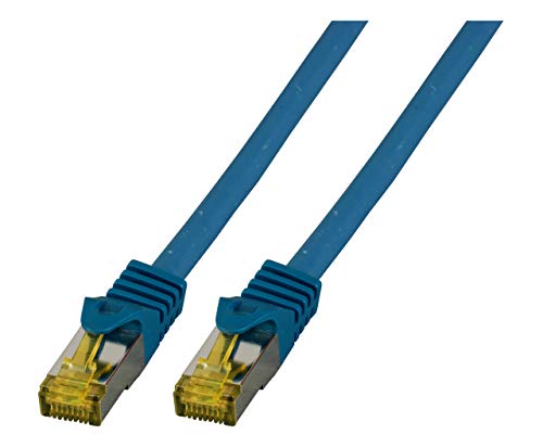 EFB-Elektronik - CAT. 6A Netzwerkkabel - 0,25 m LAN Kabel Ethernet Kabel Patchkabel mit Klinken-/Knickschutz - RJ45 Anschluss, S/FTP LSZH - blau Blau 0,25 m