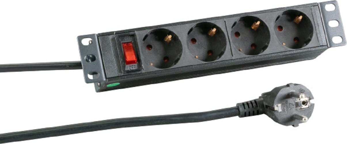 EFB 10 1HE Steckdosenleiste 4xCEE 7/3 mit Schalte