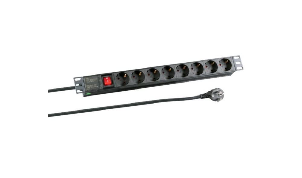 EFB 19 1HE Steckdosenleiste 8xCEE 7/3 mit Schalte