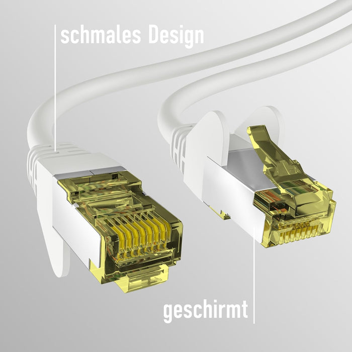 EFB-Elektronik - CAT. 6a Netzwerkkabel bis zu 10 Gbit - 25m LAN Kabel Ethernet Kabel Patchkabel mit Klinken-/Knickschutz - RJ45 Anschluss, S/FTP PIMF Schirmung - Weiß Weiß 25 m