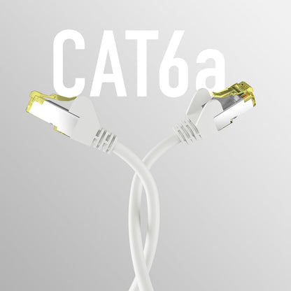 EFB-Elektronik - CAT. 6a Netzwerkkabel bis zu 10 Gbit - 25m LAN Kabel Ethernet Kabel Patchkabel mit Klinken-/Knickschutz - RJ45 Anschluss, S/FTP PIMF Schirmung - Weiß Weiß 25 m