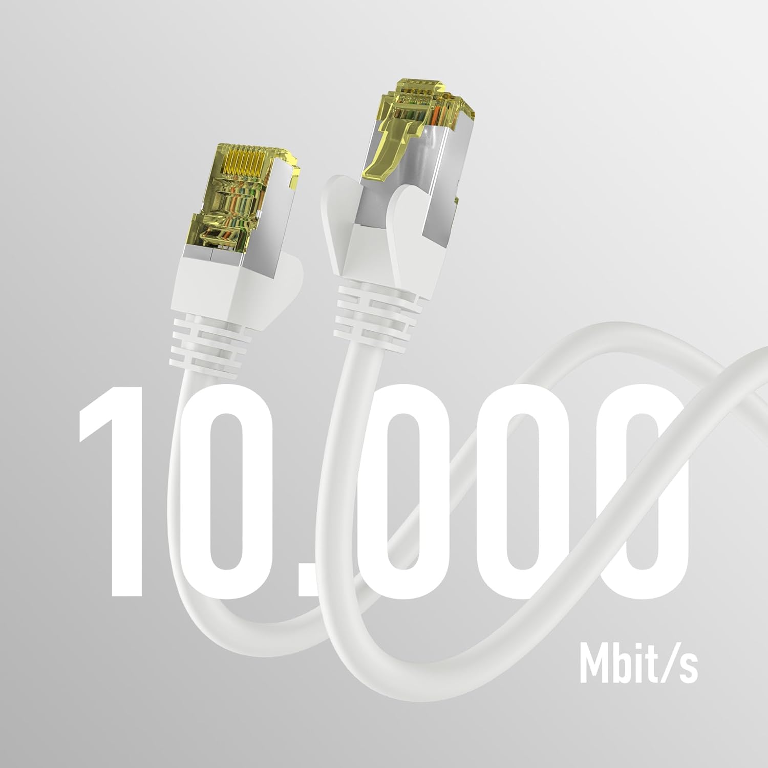 EFB-Elektronik - CAT. 6a Netzwerkkabel bis zu 10 Gbit - 25m LAN Kabel Ethernet Kabel Patchkabel mit Klinken-/Knickschutz - RJ45 Anschluss, S/FTP PIMF Schirmung - Weiß Weiß 25 m