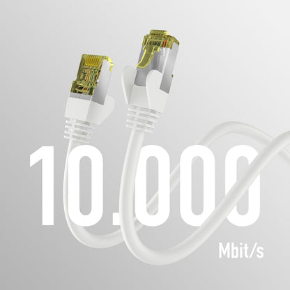 EFB-Elektronik - CAT. 6a Netzwerkkabel bis zu 10 Gbit - 25m LAN Kabel Ethernet Kabel Patchkabel mit Klinken-/Knickschutz - RJ45 Anschluss, S/FTP PIMF Schirmung - Weiß Weiß 25 m