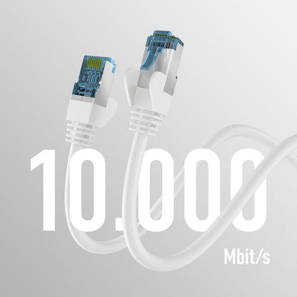 RJ45 Patch Cable with CAT7 Raw Cable White 20 m