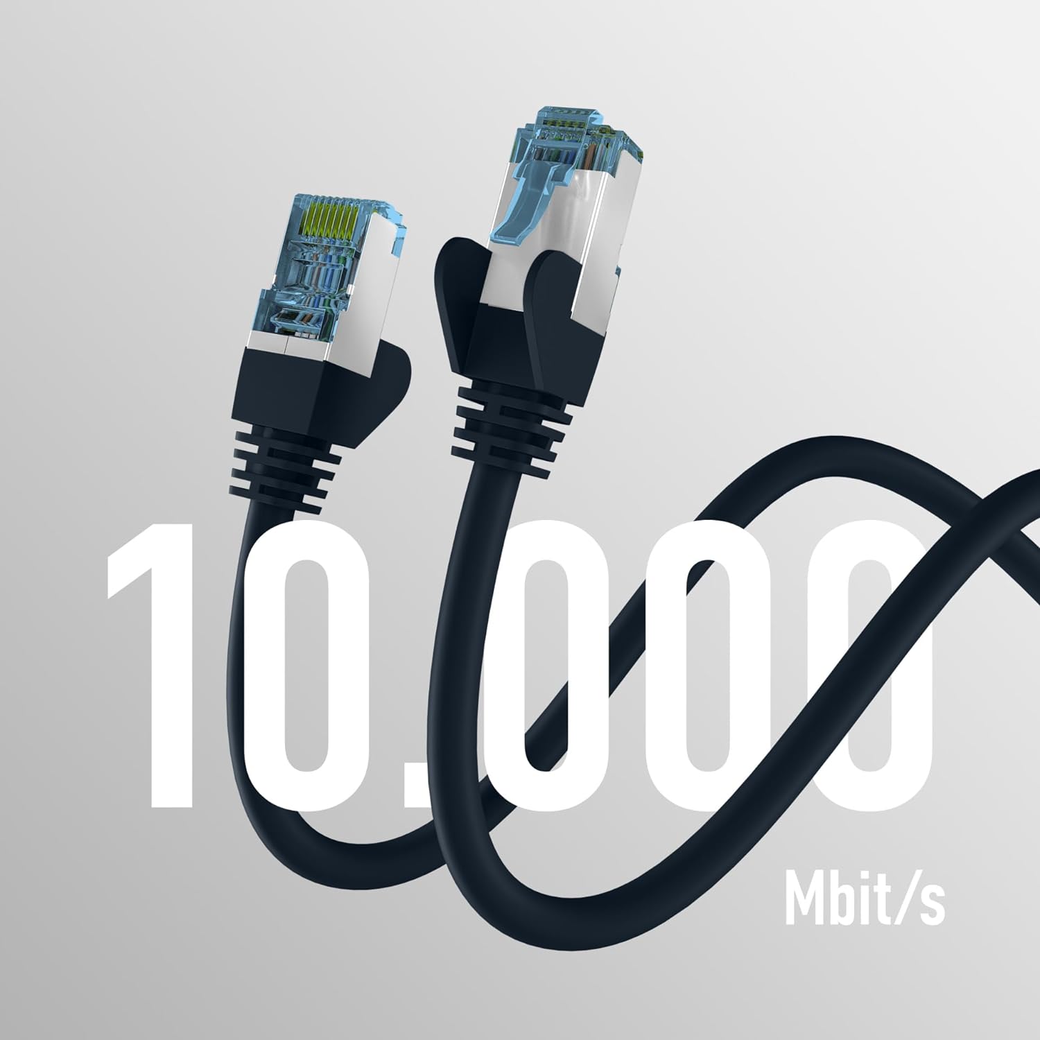 EFB-Elektronik - CAT. 7 Netzwerkkabel bis zu 10 Gbit - 25m LAN Kabel Ethernet Kabel Patchkabel mit Klinken-/Knickschutz - RJ45 Anschluss, S/FTP PIMF Schirmung - Schwarz Schwarz 25 m