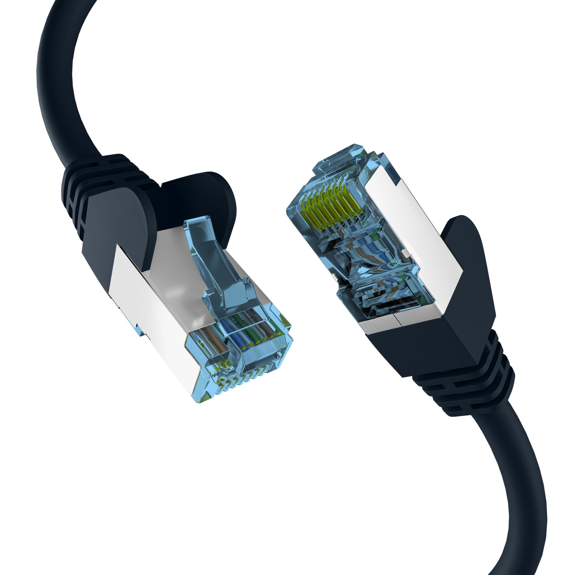 EFB-Elektronik - CAT. 7 Netzwerkkabel bis zu 10 Gbit - 30 m LAN Kabel Ethernet Kabel Patchkabel mit Klinken-/Knickschutz - RJ45 Anschluss, S/FTP PIMF Schirmung - Schwarz Schwarz 30 m