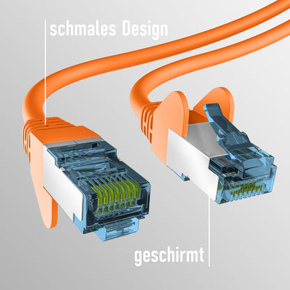 EFB-Elektronik RJ45 Patch Cable with CAT7 Raw Cable Orange 30 m