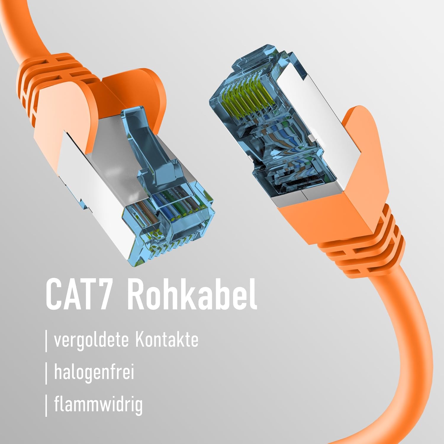 EFB-Elektronik RJ45 Patch Cable with CAT7 Raw Cable Orange 30 m