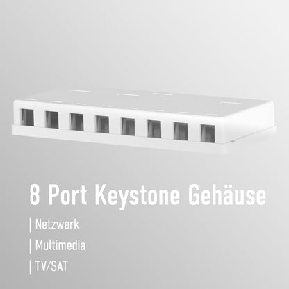 `EFB Keystone Anschlussbox, 8Port, Aufputz,`