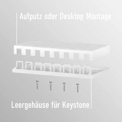 `EFB Keystone Anschlussbox, 8Port, Aufputz,`