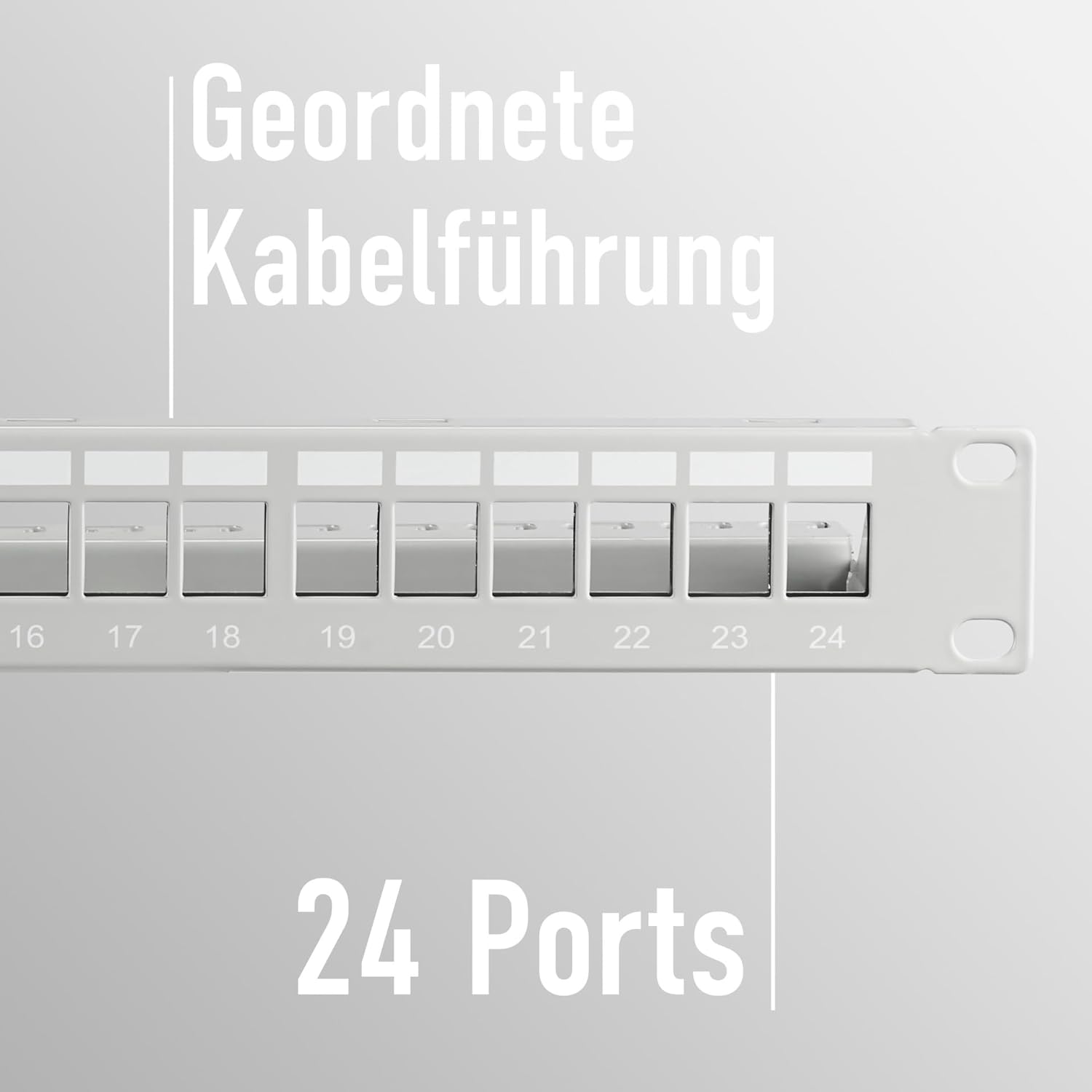 `EFB Verteilerfeld Patchpanel 19 Zoll 1HE, 24-Port,`