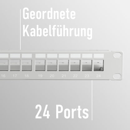 `EFB Verteilerfeld Patchpanel 19 Zoll 1HE, 24-Port,`