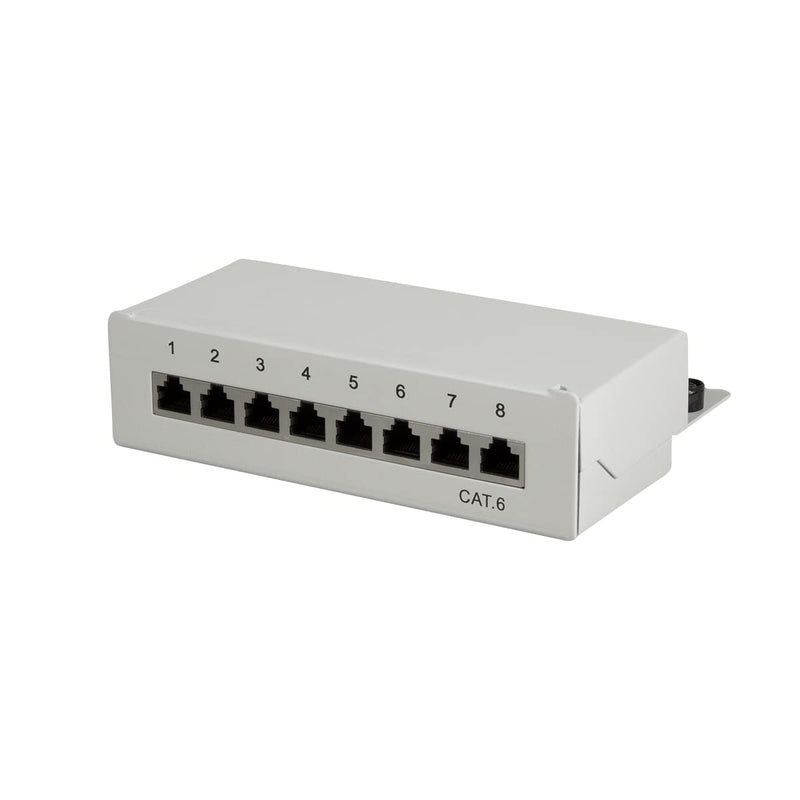 LogiLink Professional Patch Panels, Table/Wall/Desktop, STP (Shielded) light grey 8-Port 8-Port CAT.6 light grey