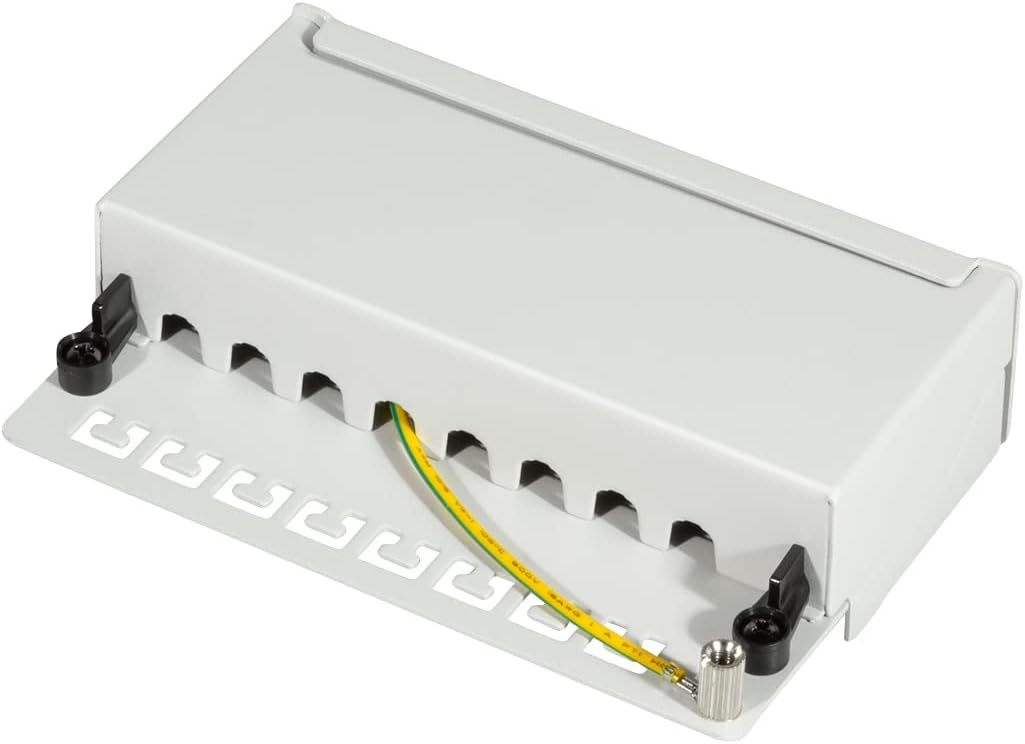 LogiLink Professional Patch Panels, Table/Wall/Desktop, STP (Shielded) light grey 8-Port 8-Port CAT.6 light grey