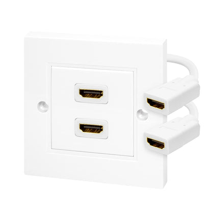 Logilink HDMI 2-Port Wall Socket Adapter - White Single