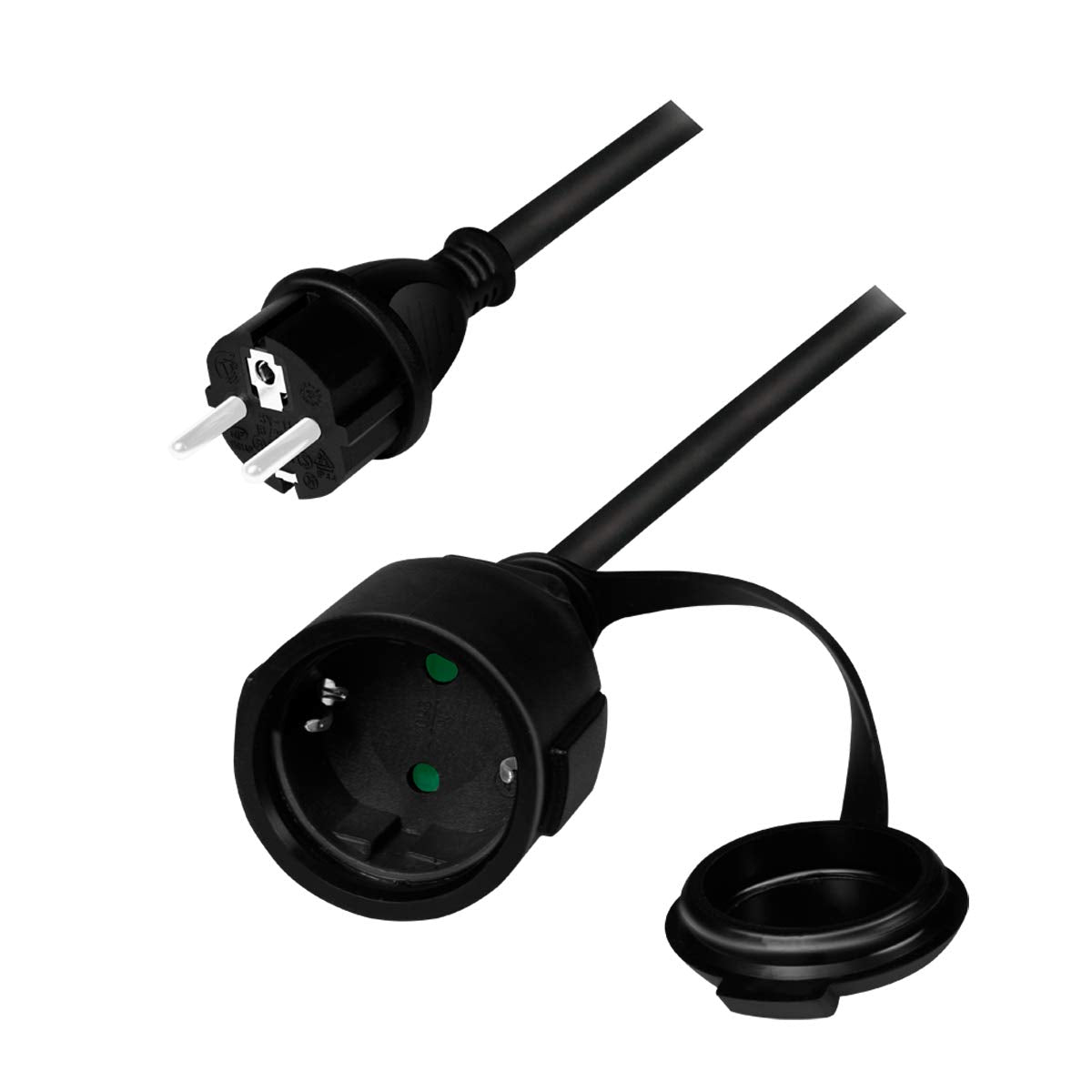 LogiLink Strom-Verlangerungskabel 5m schwarz