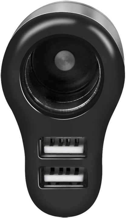 LogiLink PA0131 Universal 3-in-1 Power Supply, 2x USB and 1x Cigarette Lighter Socket Black/Silver