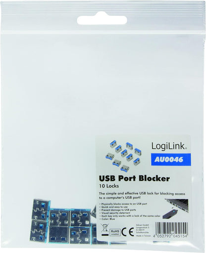 LogiLink USB Port Blocker Lock grey