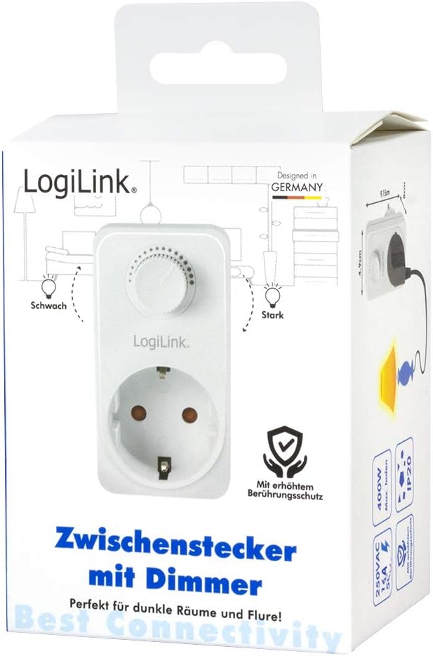 LogiLink Steckdosenadapter mit Dimmer weiB