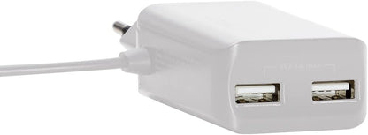 LogiLink PA0157W USB Steckdosenadapter mit Micro-USB-Kabel, 2x USB-Port, 10.5W Weiß