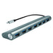 LogiLink USB Hub for PC/Laptop Aluminium Housing grey Silver 7-Port USB 3.1 7-Port