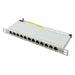 LogiLink Professional NP0065 geschirmtes Cat 6A Patch-/Verteilerfeld mit 12-Ports (10 Zoll), PoE und PoE+, halbe Bauhöhe (0, 5 Höheneinheiten) Lichtgrau Single