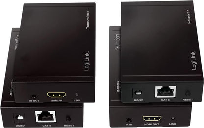 LogiLink HD0024 - HDMI Extender Set Ultra HD (via LAN), 50 m (4K/30Hz) to extend HDMI signals via network cable