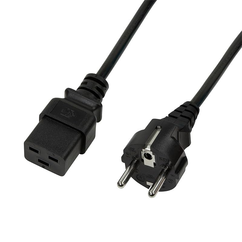 LOGILINK Power cable CEE 7/7-IEC C19, black, 1.80 m