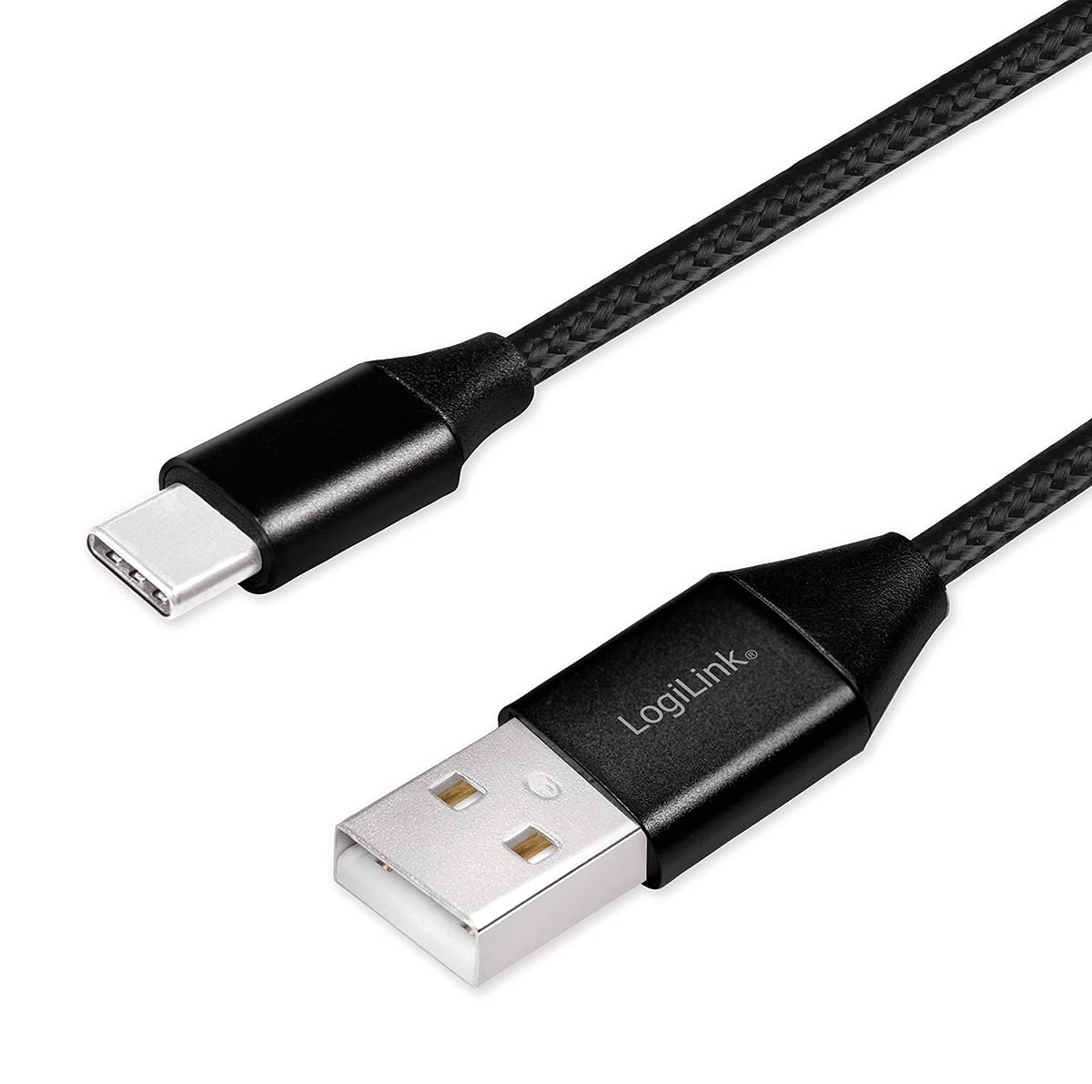 USB 2.0 Anschlusskabel, USB (Typ A) zu USB (Typ C) schwarz, 0,3m 0,3m USB-A/USB-C schwarz