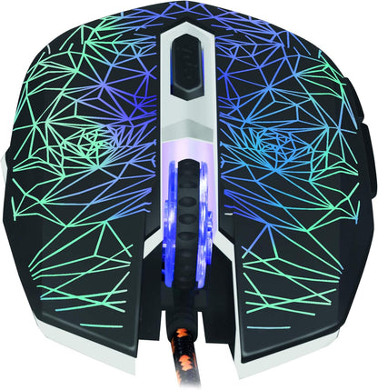 LogiLink ID0185 - Gaming Set: Mouse (800-2400dpi - Illuminated) & Keyboard with Stunning Metal Surface + Rainbow LED Backlight & Gaming Mouse Mat (35 x 25 cm)