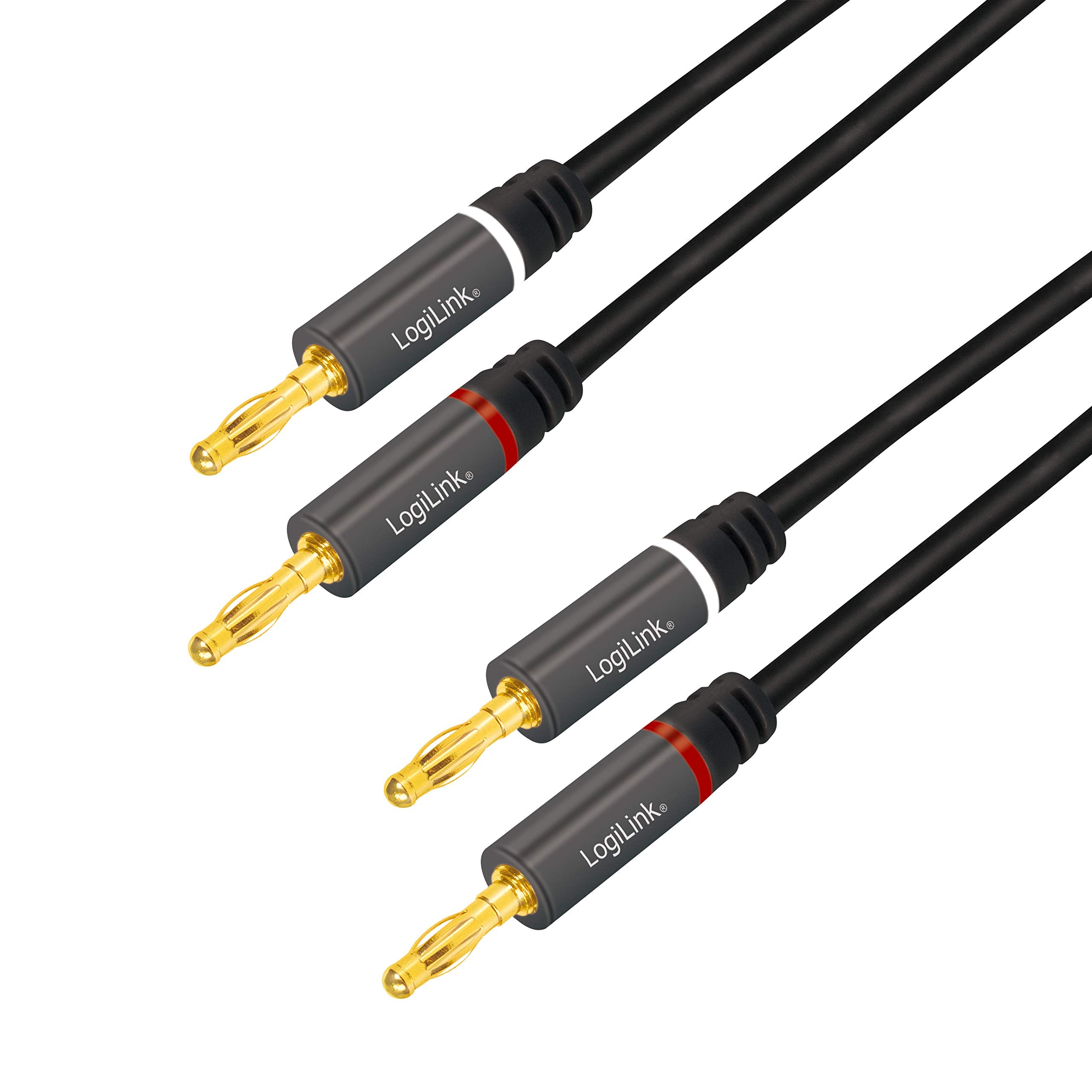 `LogiLink Lautsprecherkabel, 2x2.50 mm2 + Bananenst`