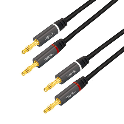 `LogiLink Lautsprecherkabel, 2x2.50 mm2 + Bananenst`