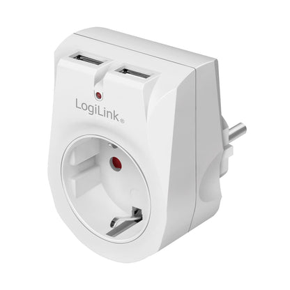 LogiLink Steckdosenadapter 1x CEE 7/3 + 2x USB-A