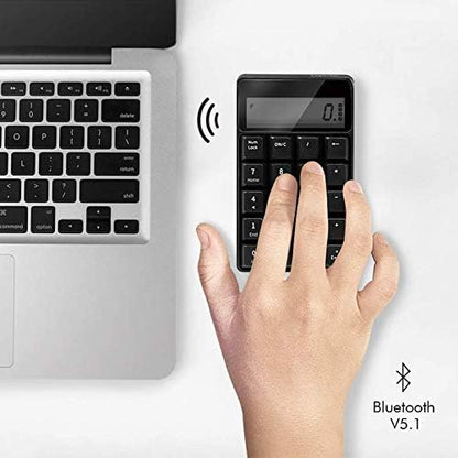 LogiLink ID0200 Wireless Bluetooth V5.1 Keypad with Calculator and LCD Display, Black