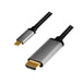 LogiLink CUA0101 - USB 3.2 Gen 1-HDMI Connection Cable 4K/60 Hz, Aluminium, Black/Grey, 1.8 m