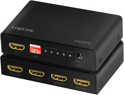 `LogiLink HDMI-Splitter 1x4-Port, 4K/60Hz, Downscal`