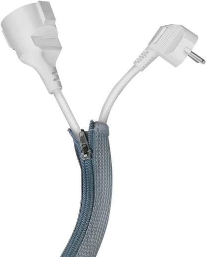 LogiLink KAB0074 - Kabelschlauch mit Reißverschluss zum Schutz der Kabel und für eine aufgeräumte Optik, Ø35 mm, 2m, grau 2m Ø35 mm